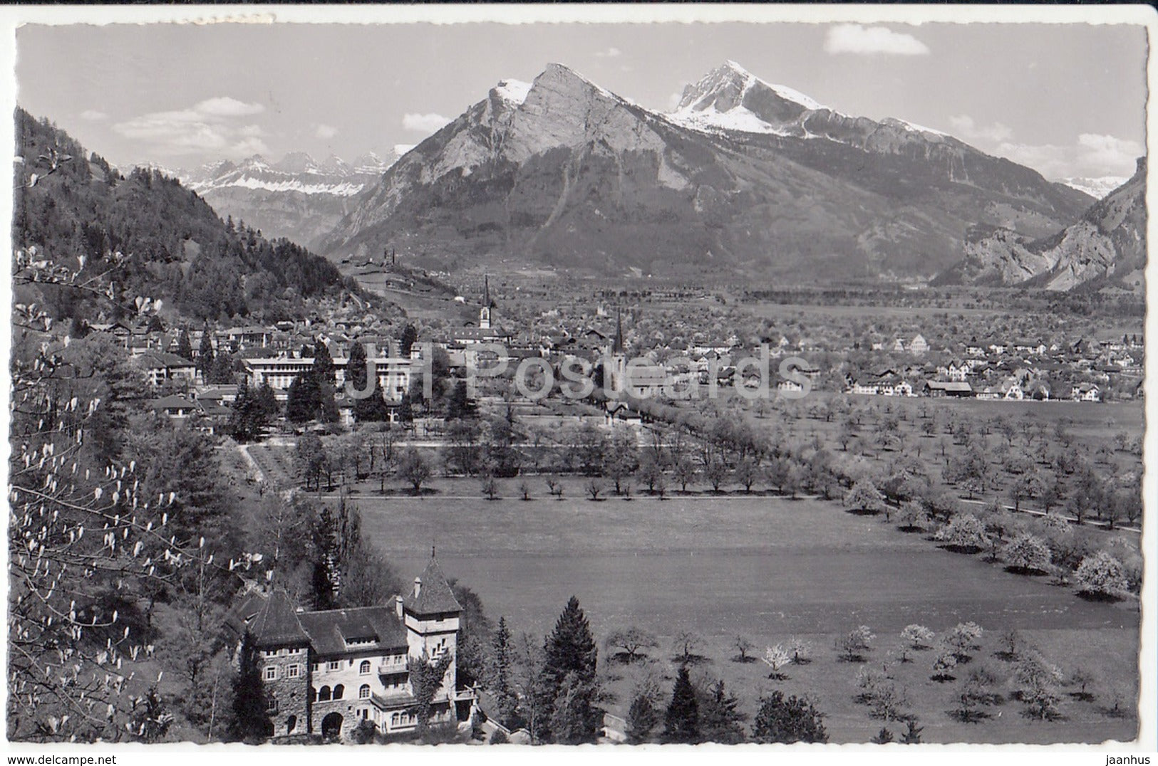 Bad Ragaz mit Churfirsten - Gonzen und Alvier - Switzerland - 1956 - used - JH Postcards