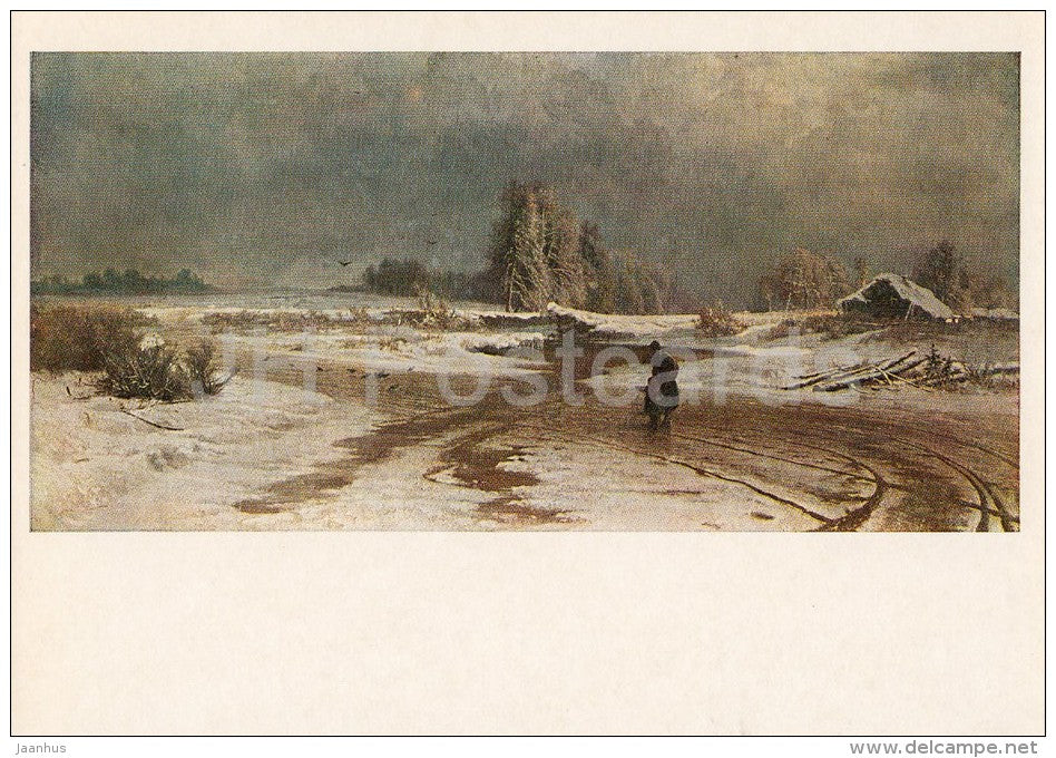 painting by F. Vasilyev - Thaw , 1871 - Russian art - 1980 - Russia USSR - unused - JH Postcards