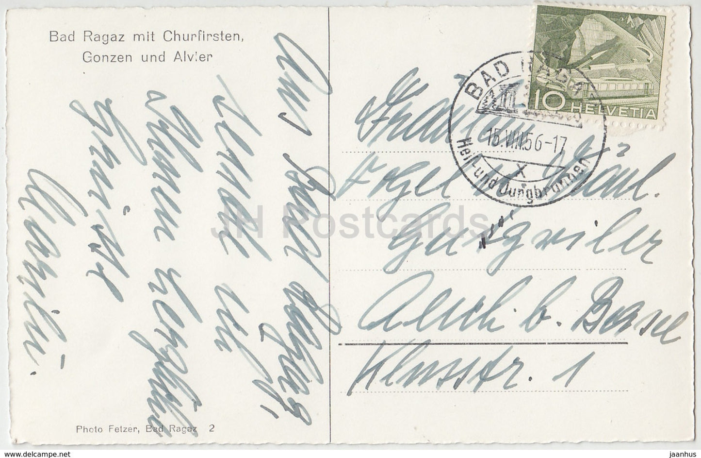 Bad Ragaz mit Churfirsten - Gonzen und Alvier - Switzerland - 1956 - used