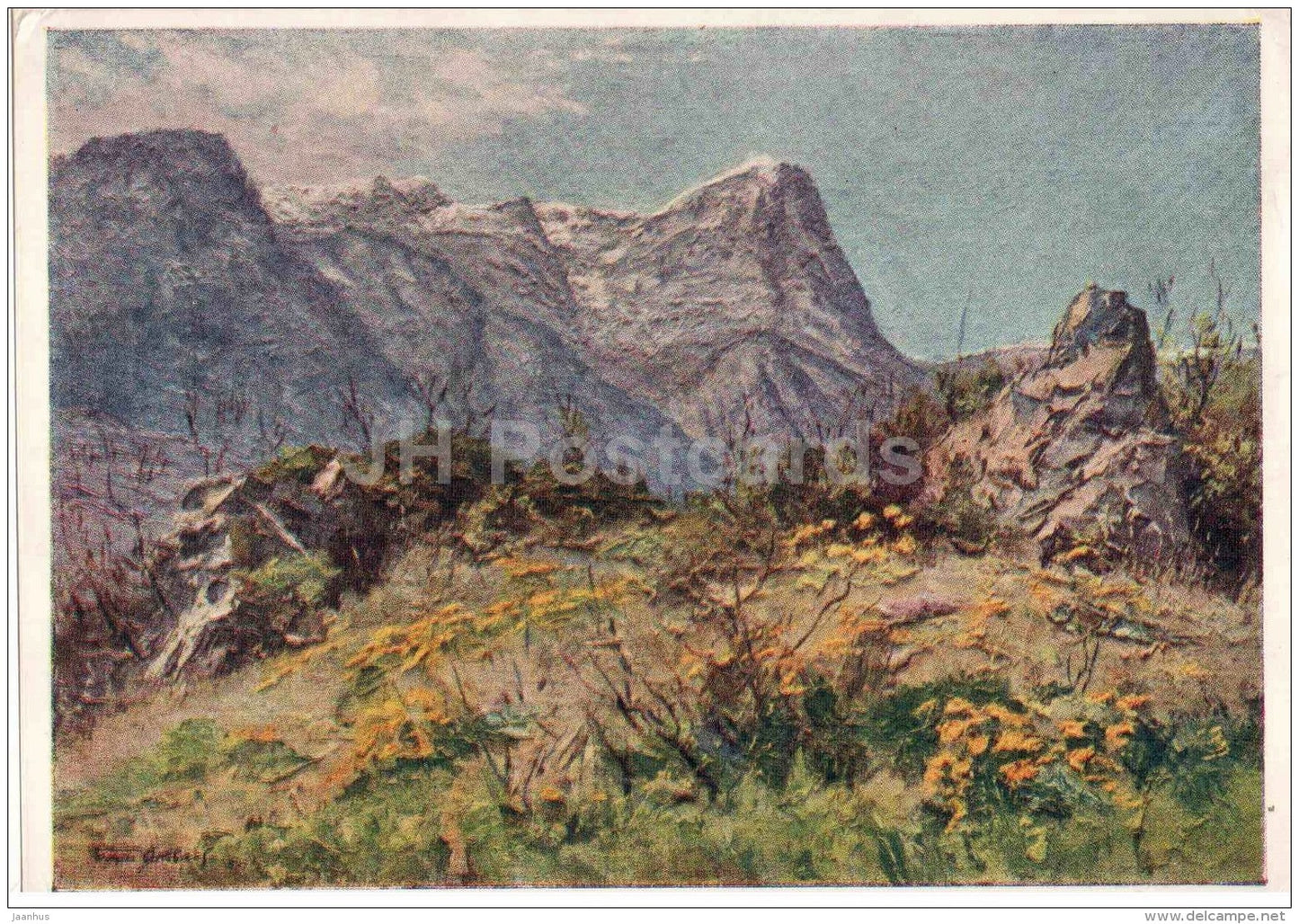 painting by B. Yakovlev - Crimea . Flowering spurge - Russian art - 1956 - Russia USSR - unused - JH Postcards