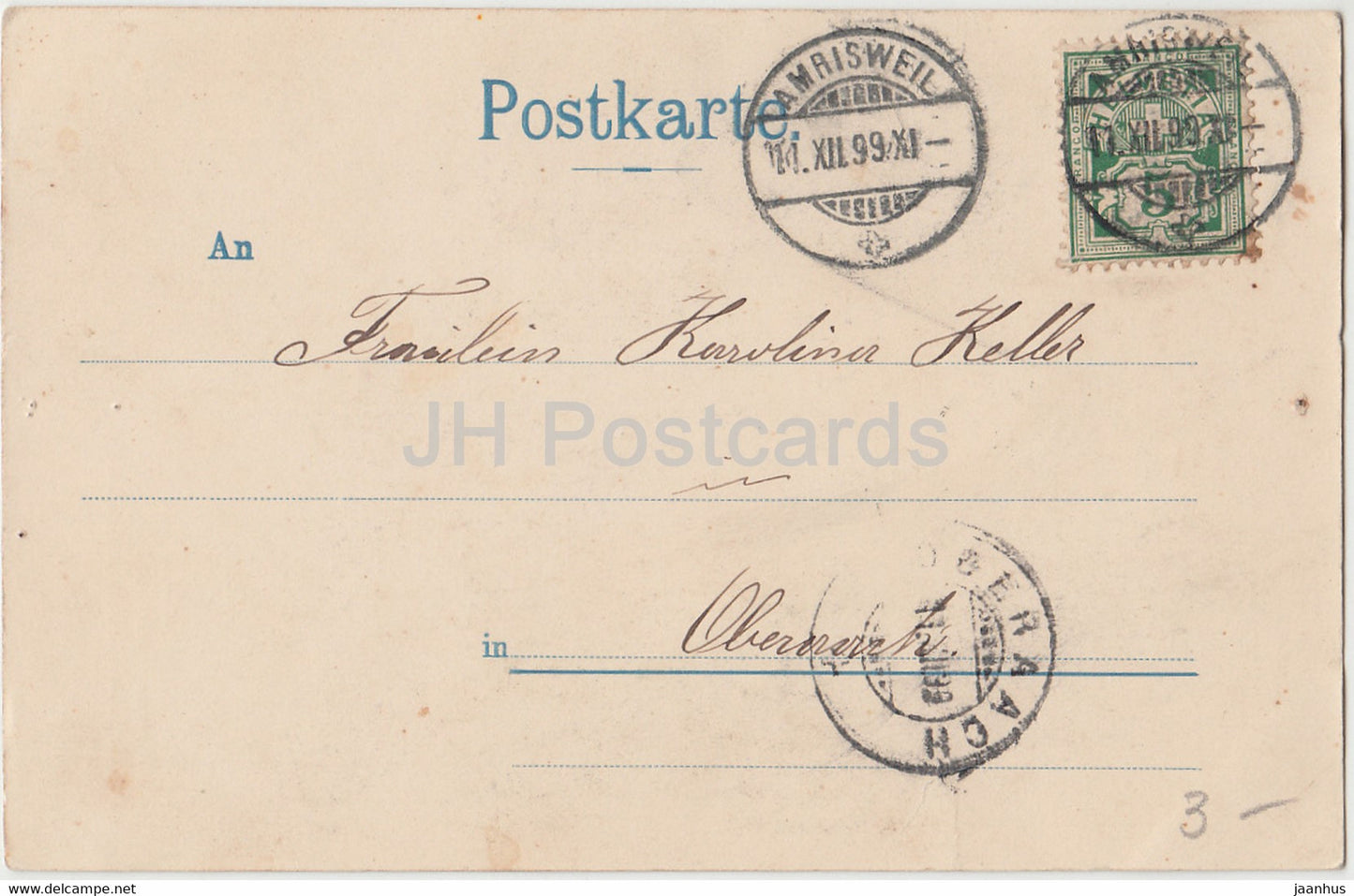 children - Bekomm ich Hosen an werd ich auch ein Mann - fan - 7000 - old postcard - 1899 - Germany - unused