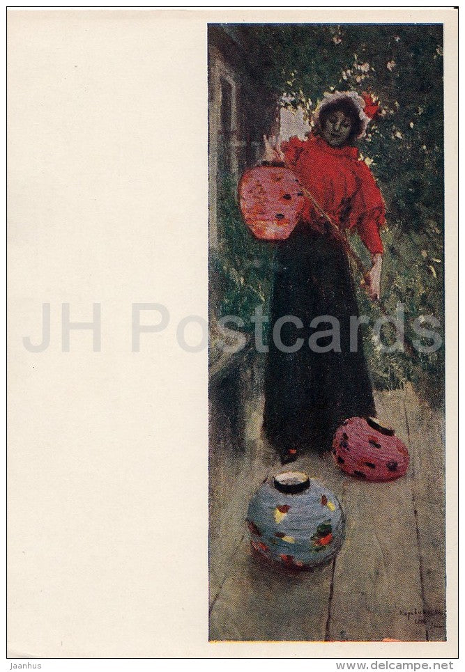 painting by K. Korovin - Paper lanterns , 1898 - Chinese lantern - Russian art - 1954 - Russia USSR - unused - JH Postcards