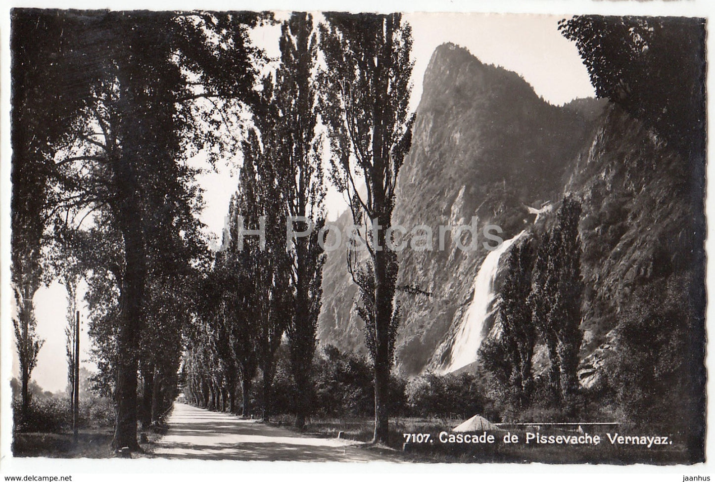 Cascade de Pissevache Vernayaz - 7107 - Switzerland - 1958 - used - JH Postcards