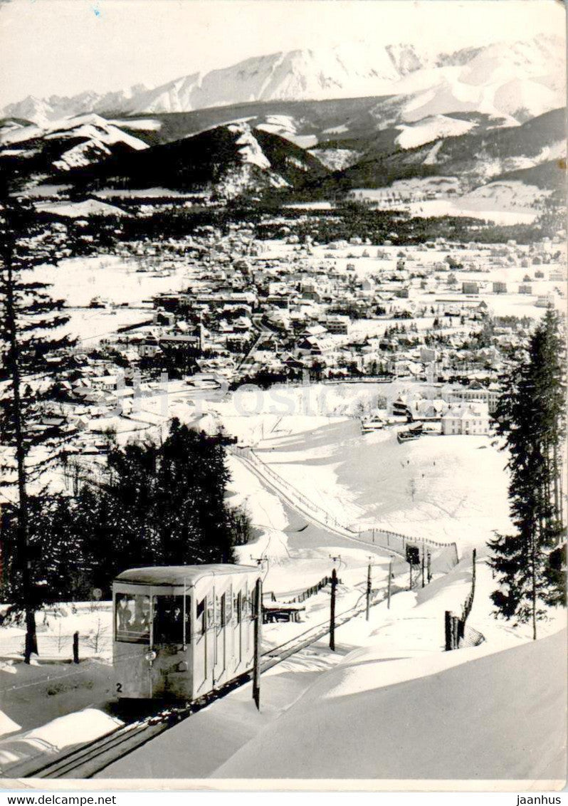 Kolej terenowa na Gubalowke z widok na Zakopane - funicular - old postcard - 1960 - Poland - used - JH Postcards