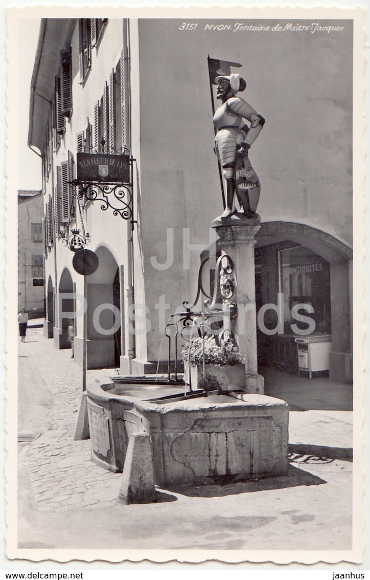 Nyon - Fontaine de Maitre-Jacques - 3151 - Switzerland - 1958 - used - JH Postcards