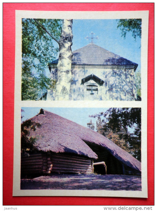 Threshing-barn from Vidzeme - Church from Zemgale - The Ethnographic Open-Air Museum - Latvia USSR - unused - JH Postcards