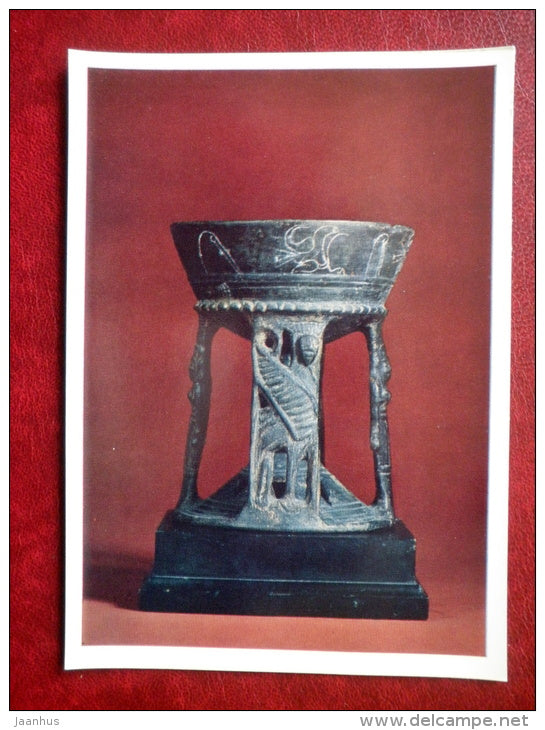 Bucchero vessel with plastic caryatids , 7th century BC - Etruscan Art - Antique - 1973 - Russia USSR - unused - JH Postcards