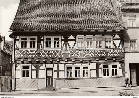 Fachwerkhaus in Heinrichs - Meininger Str - Waffenmuseum Suhl - DDR Germany - unused - JH Postcards