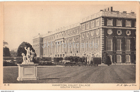 London - Hampton Court Palace - South Front - old postcard - England - United Kingdom - unused - JH Postcards