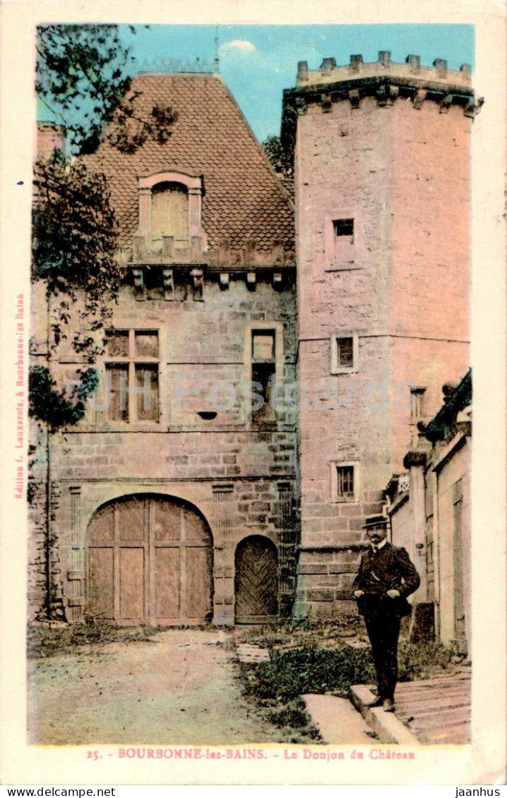 Bourbonne les Bains - Le Donjon du Chateau - castle - 25 - old postcard - 1929 - France - used - JH Postcards