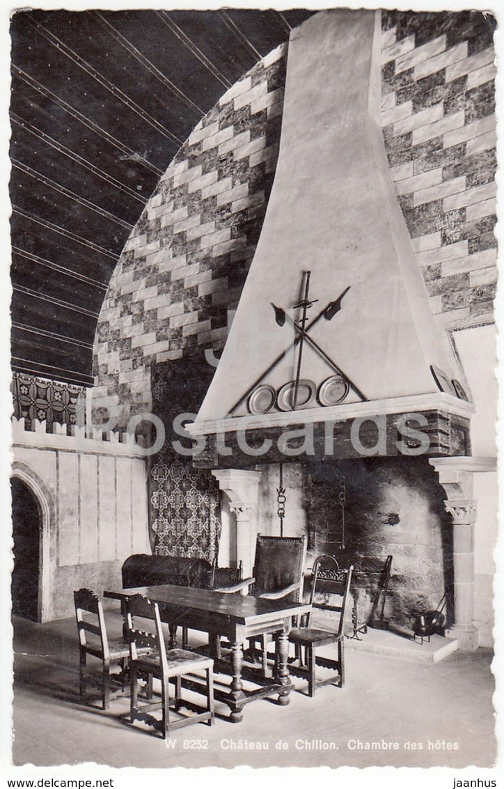 Chateau de Chillon - Chambre des Hotes - castle - 8252 - Switzerland - 1943 - used - JH Postcards