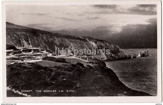 The Needles - Sunset - D.770 - 1952 - United Kingdom - England - used - JH Postcards