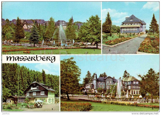 Höhenluftkurort Masserberg - Kurpark - Augenheilstätte - Massermühle - Kurhaus - Germany - 1975 gelaufen - JH Postcards