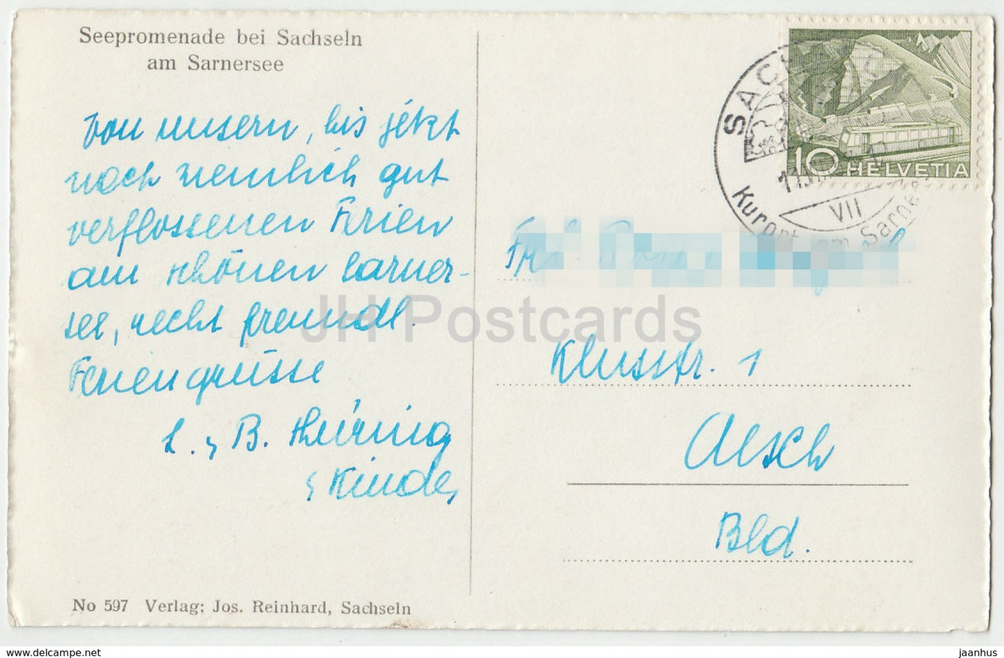 Seepromenade bei Sachseln am Sarnersee - 597 - Switzerland - 1953 - used