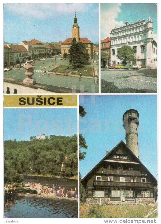 Gottwald square - museum - Otava - Svatobor Hill - Susice - Czechoslovakia - Czech - used - JH Postcards