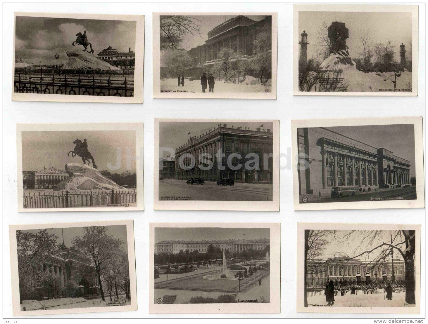 47 mini format photo cards - Leningrad - St. Petersburg - Russia USSR - unused - JH Postcards