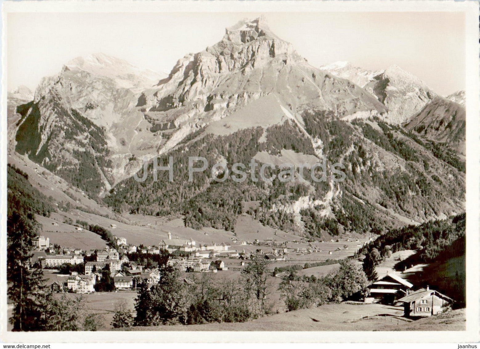 Engelberg mit Hahnen 2611 m - 447 - old postcard - Switzerland - unused - JH Postcards