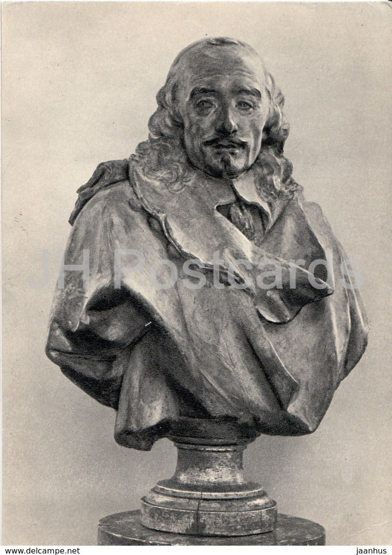 sculpture by Jean-Jacques Caffieri - Pierre Corneille - French art - 1960 - Russia USSR - unused - JH Postcards