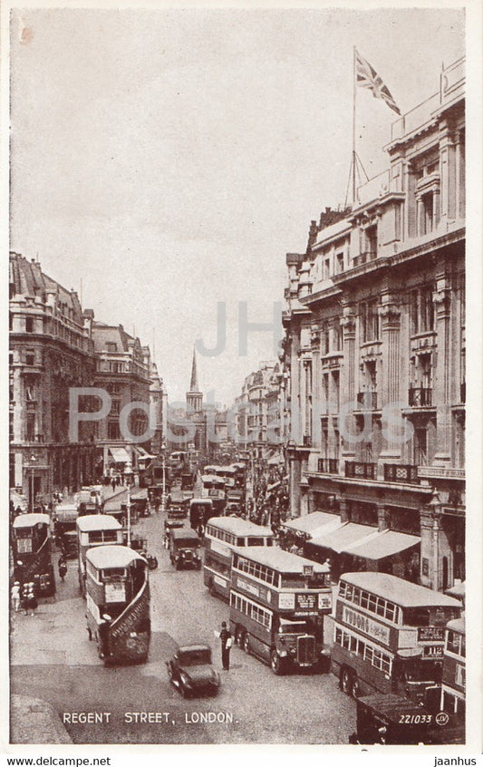 London - Regent street - bus - 221033 - old postcard - England - United Kingdom - unused - JH Postcards