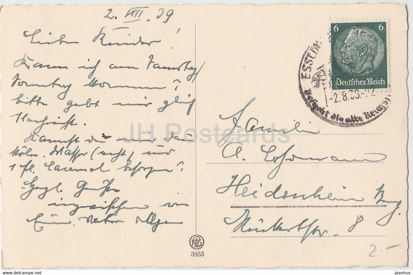 Das Letzte Leuchten - NPG 3953 - old postcard - 1939 - Germany - used