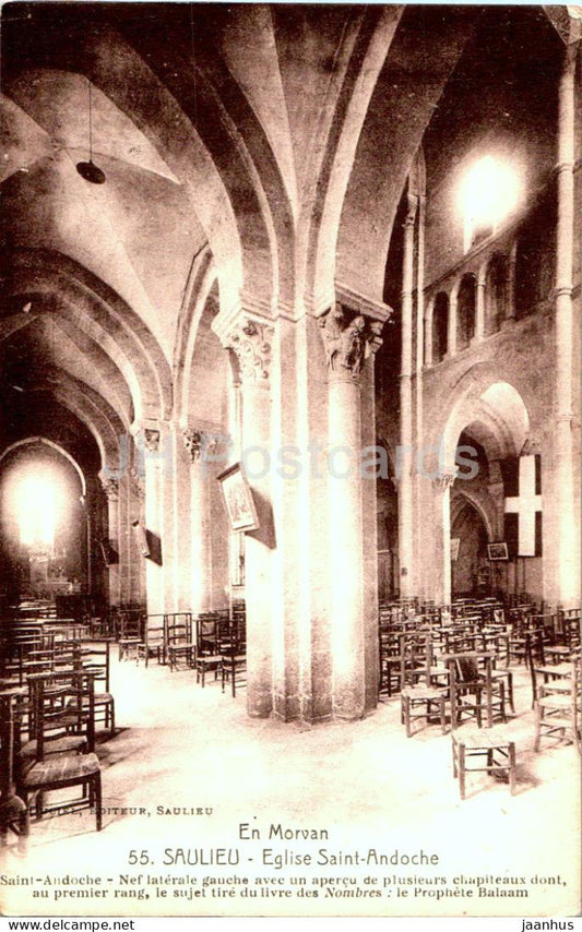 En Morvan - Saulieu - Eglise Saint Andoche - church - 55 - old postcard - France - unused - JH Postcards