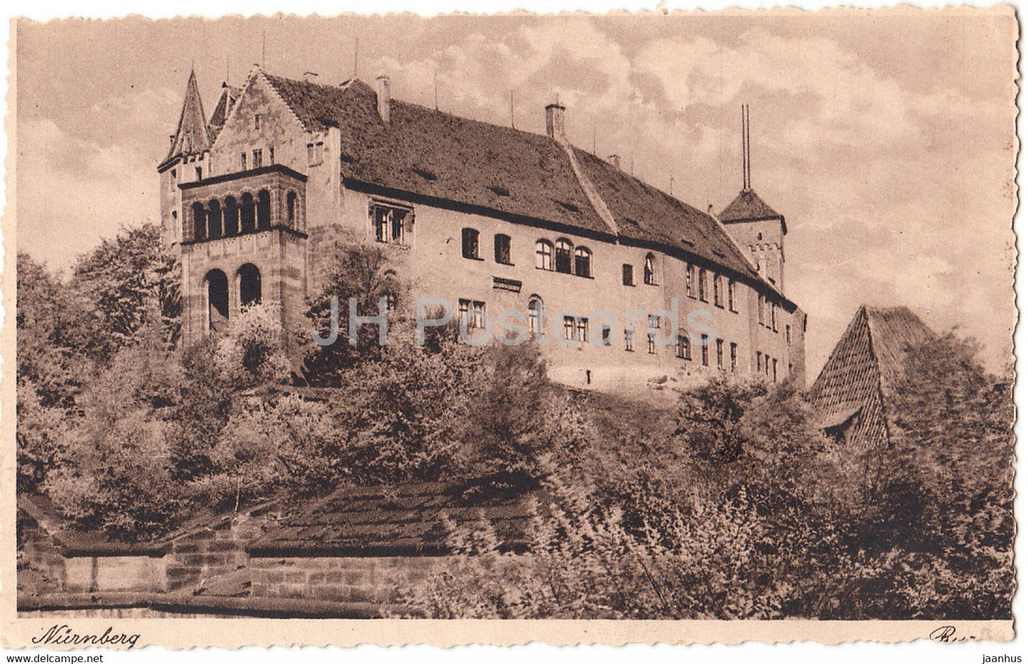 Nurnberg - Burg - Nuremberg - 438 - old postcard - Germany - used - JH Postcards