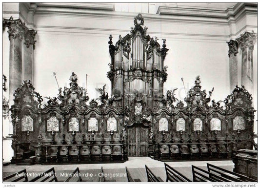 Münster Zwiefalten - ehemalige Benediktiner-Klosterkirche - Chorgestühl - church - Germany - nicht gelaufen - JH Postcards