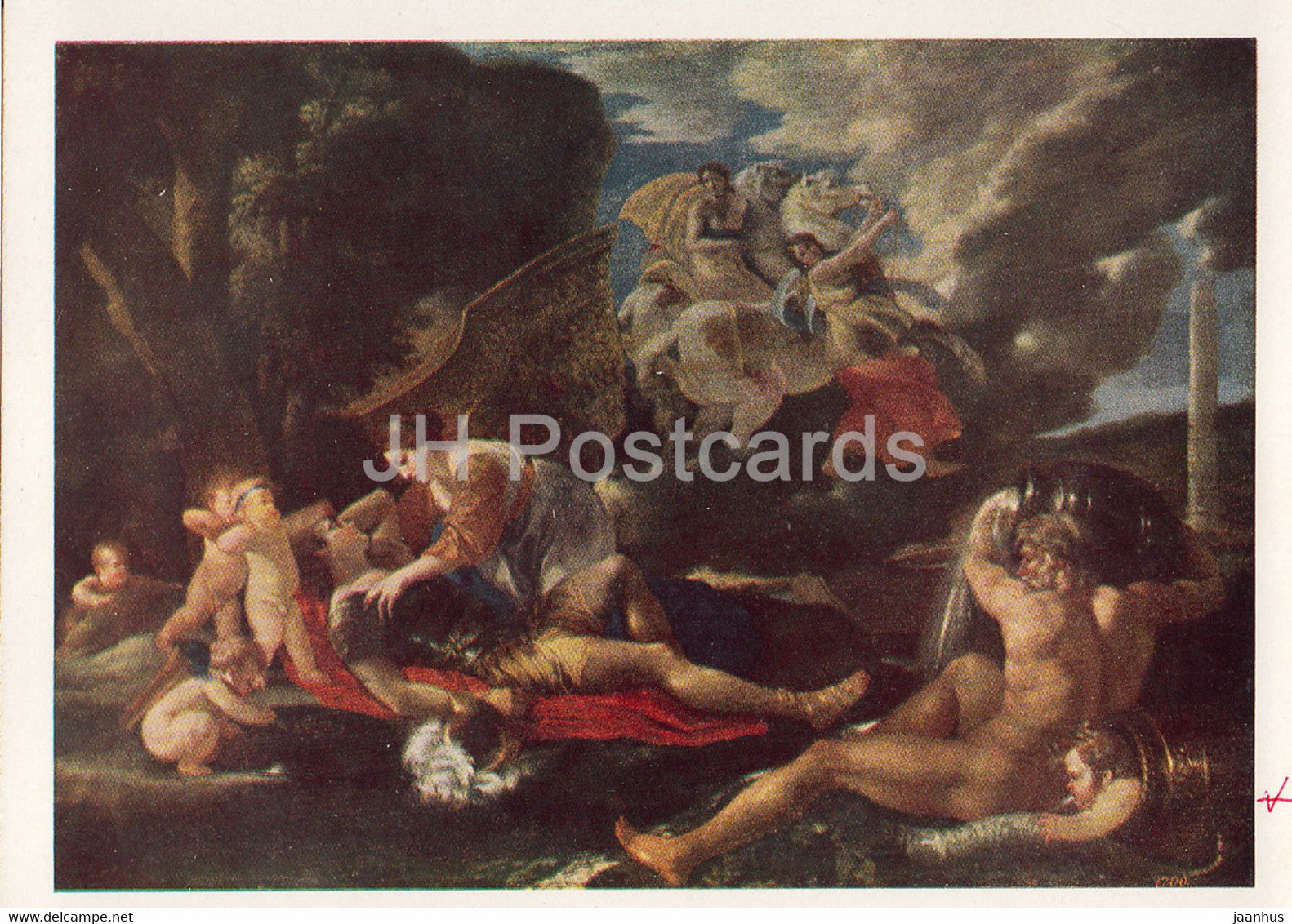 painting by Nicolas Poussin - Rinaldo and Armida - French art - 1966 - Russia USSR - unused - JH Postcards