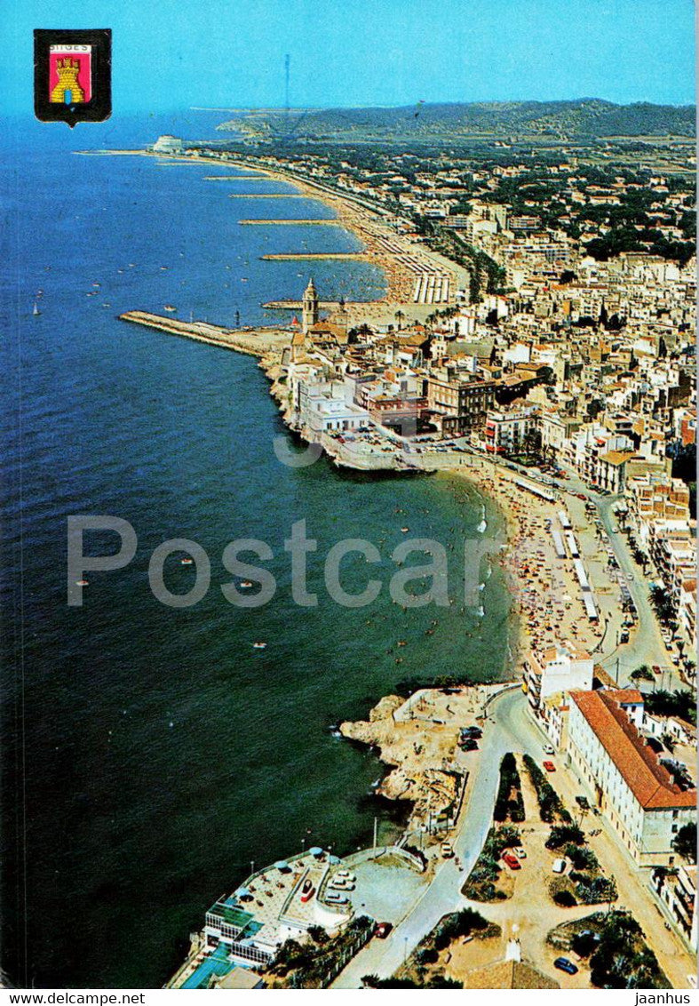 Sitges - Vista des de Sant Sebastia - View from San Sebastian - 53 - 1980 - Spain - used - JH Postcards