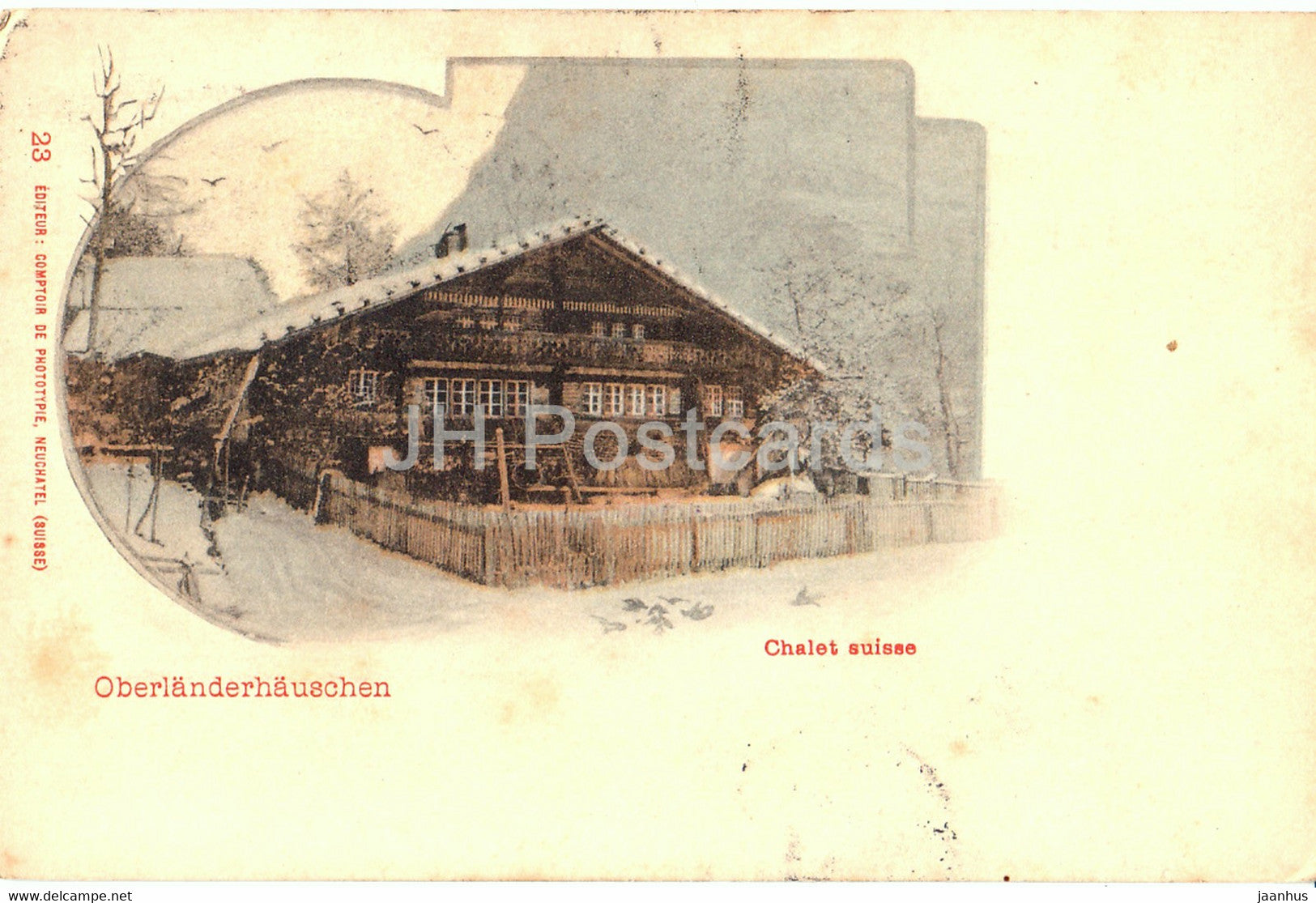 Oberlanderhauschen - Chalet Suisse - 23 - old postcard - 1901 - Switzerland - used - JH Postcards