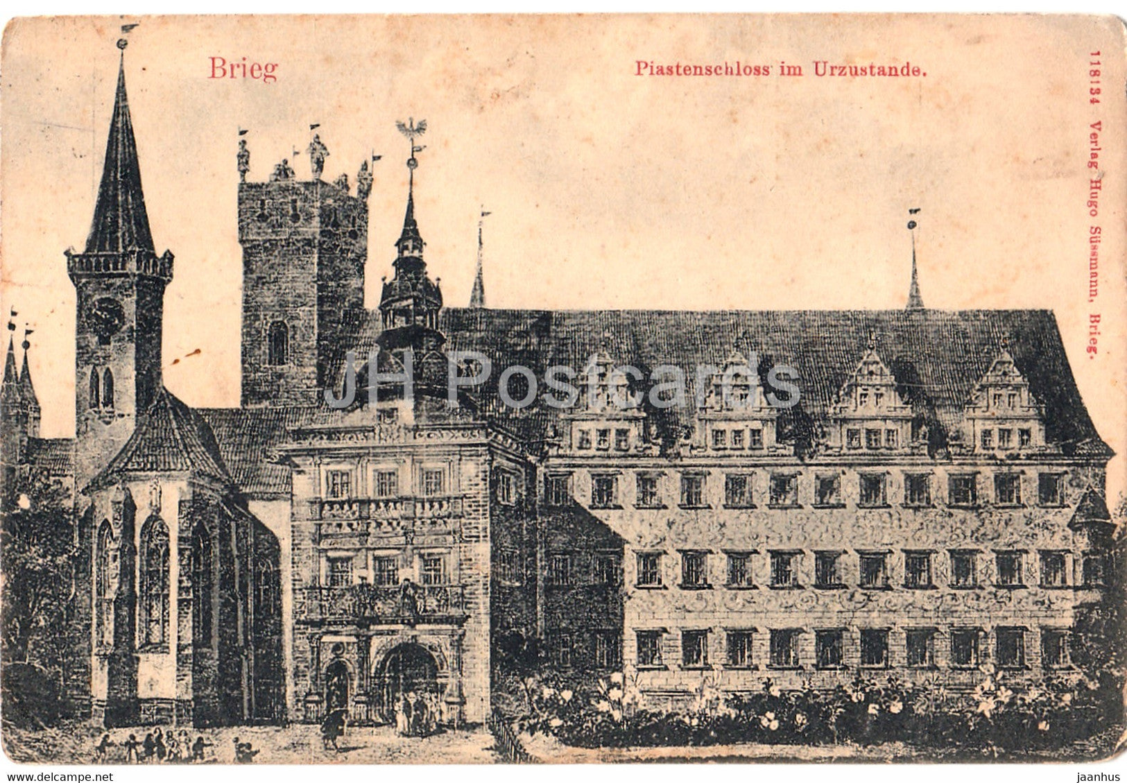 Brieg - Brzeg - Piastenschloss im Urzustande - old postcard - 1946 - Poland - used - JH Postcards