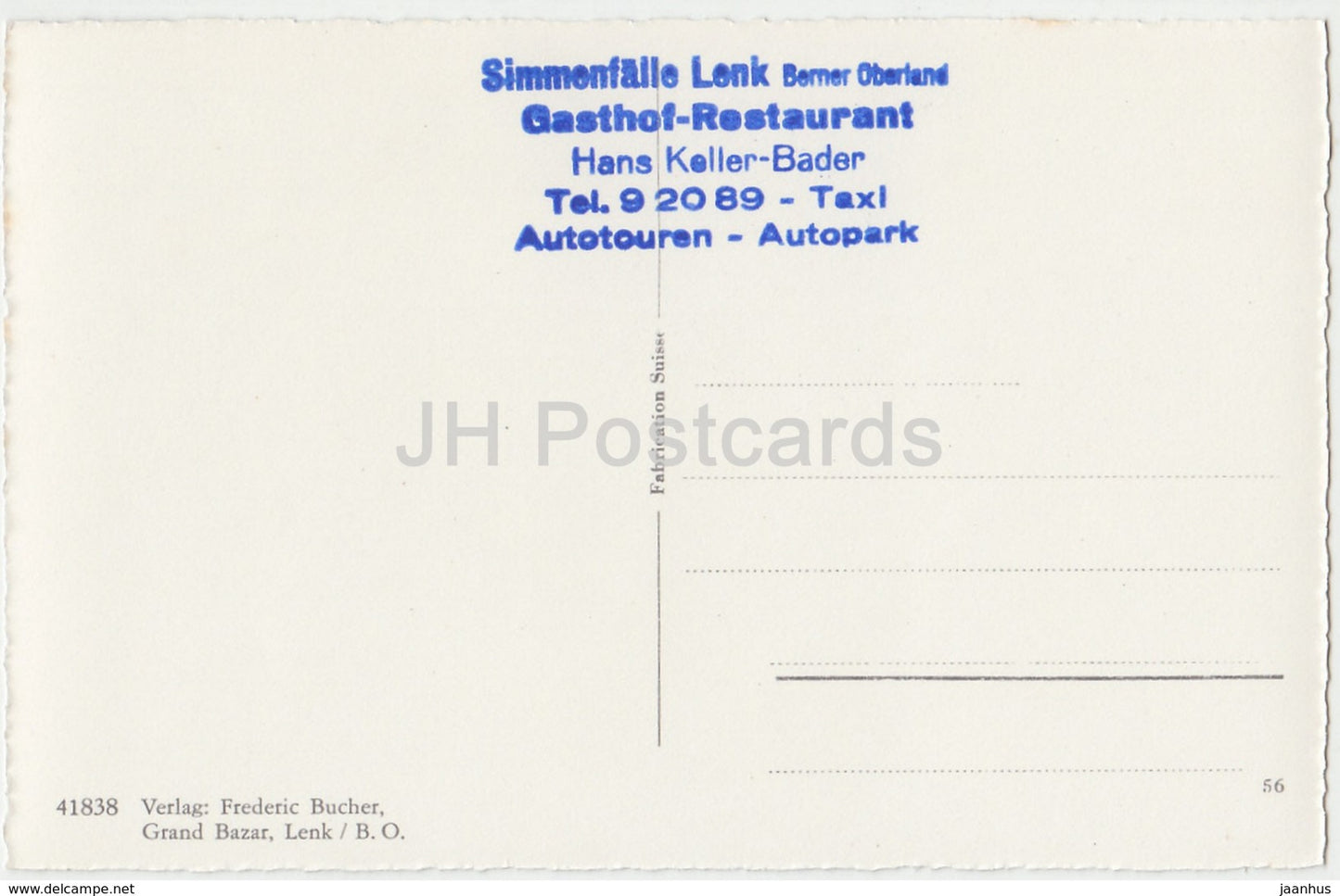 Simmenfalle und Ammertenhorn 2664 m - 41838 - Switzerland - old postcard - unused