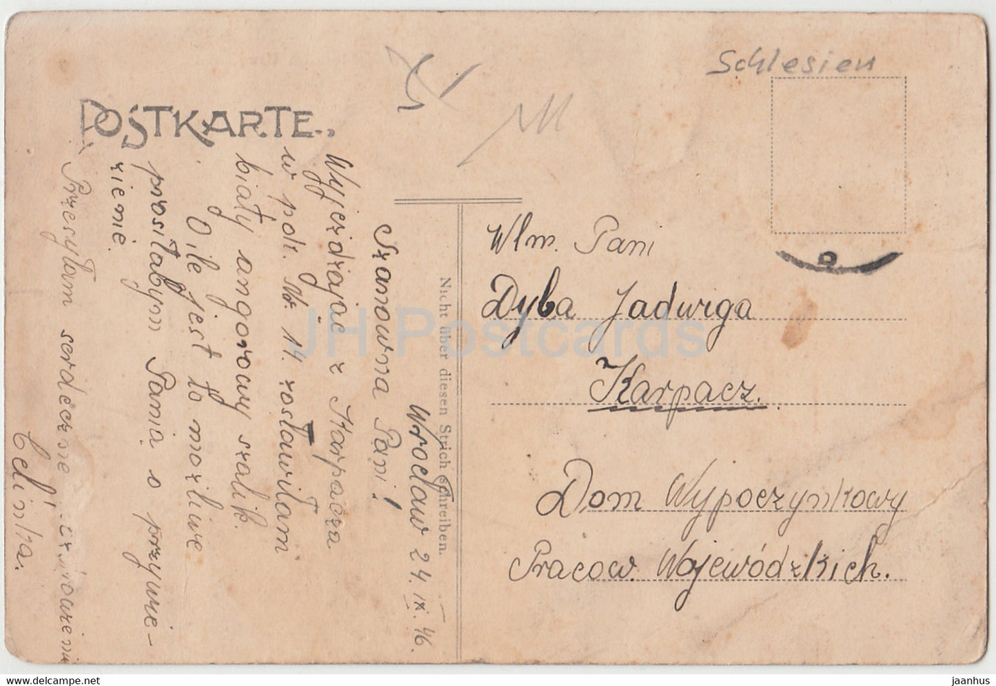 Brieg - Brzeg - Piastenschloss im Urzustande - alte Postkarte - 1946 - Polen - gebraucht