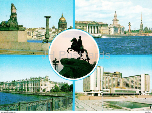 Leningrad - St Petersburg - Monument to Peter I - hotel Pribaltiiskaya - postal stationery - 1986 - Russia USSR - unused - JH Postcards