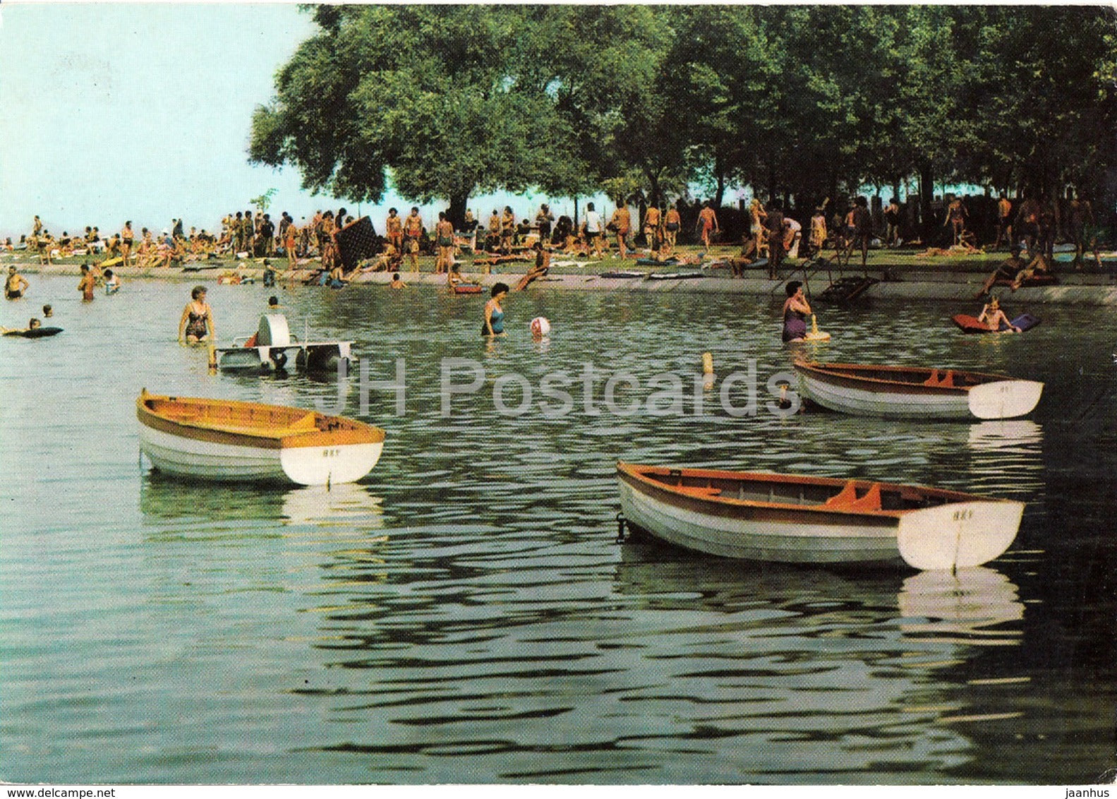 Balaton - Balatonboglar - beach - boat - 1975 - Hungary - used - JH Postcards