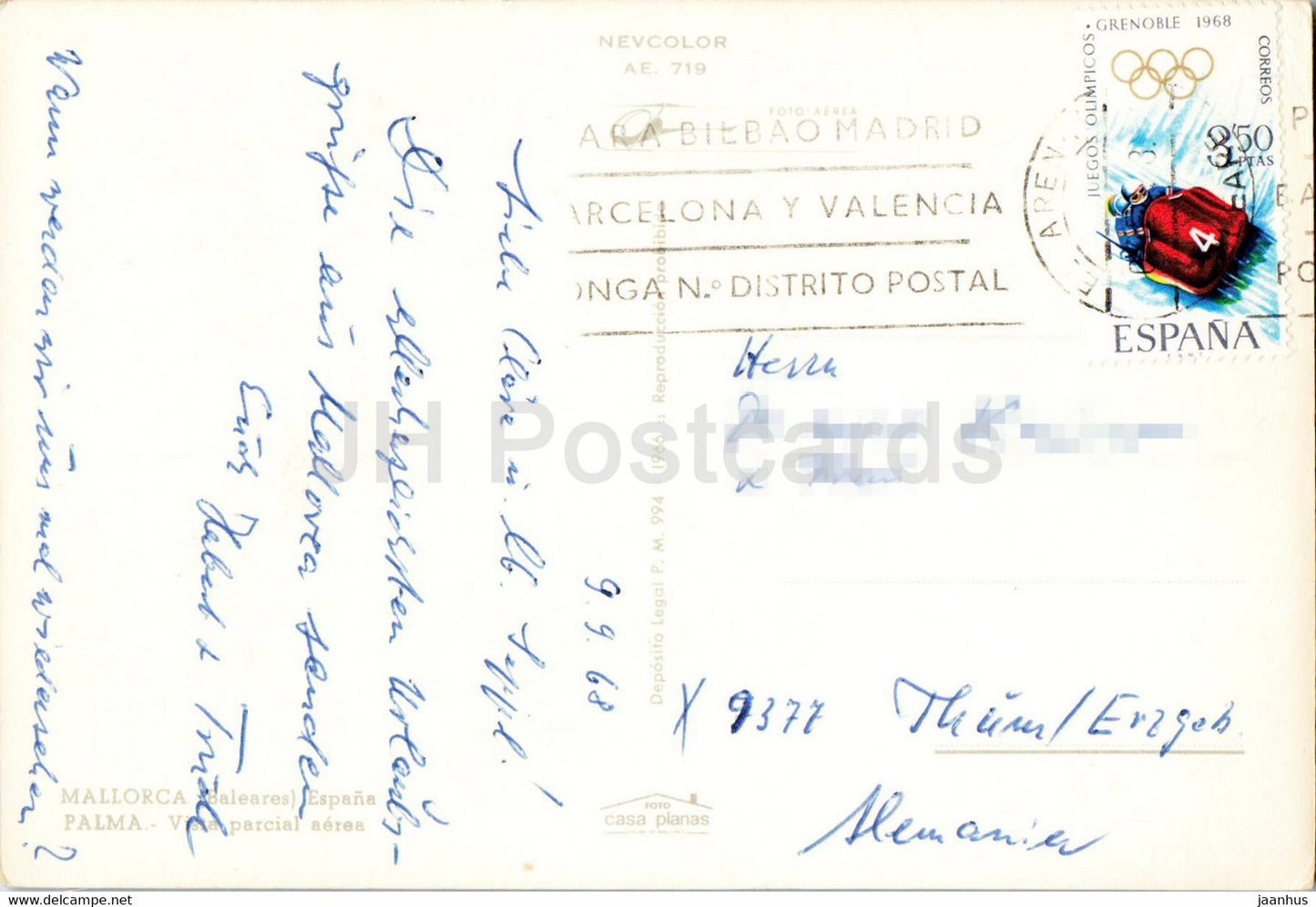 Majorque - Palma - Vista parcial aerea - 1968 - Espagne - occasion