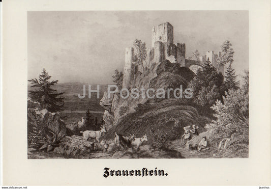 Frauenstein by Ludwig Richter - Sachsische Burgen - Saxon Castles - DDR Germany - unused - JH Postcards