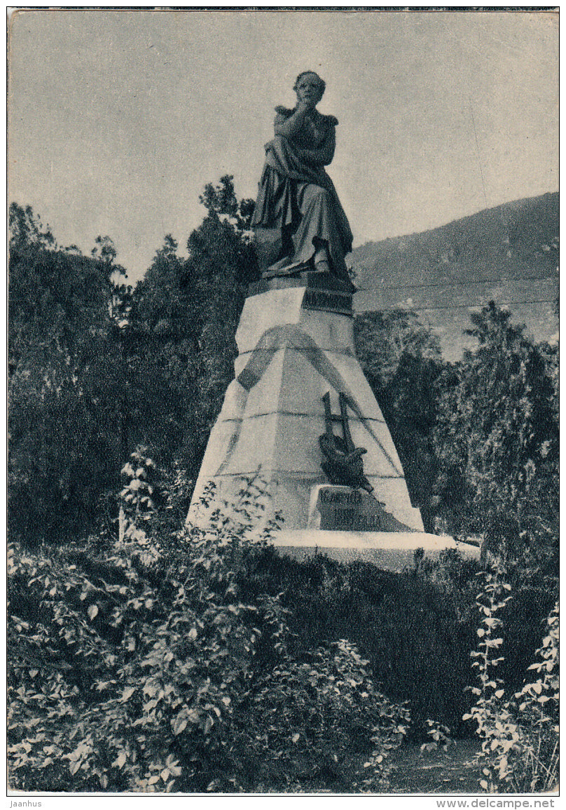 monument to Russian poet M. Lermontov - Pyatigorsk - Caucasian Mineral Waters - 1956 - Russia USSR - unused - JH Postcards