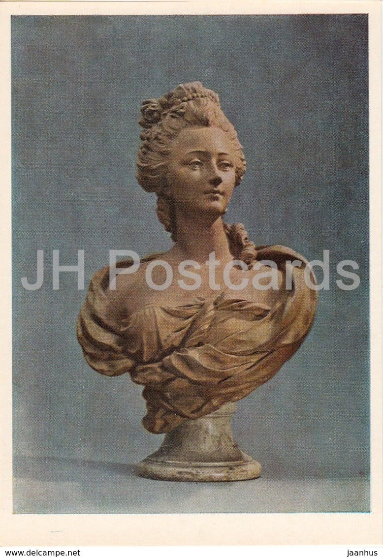 sculpture by Jean-Antoine Houdon - Portrait of a Woman - French art - 1974 - Russia USSR - unused