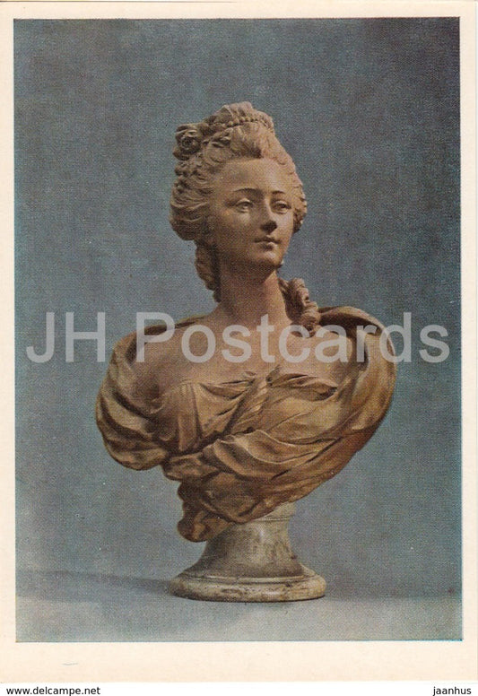 sculpture by Jean-Antoine Houdon - Portrait of a Woman - French art - 1974 - Russia USSR - unused