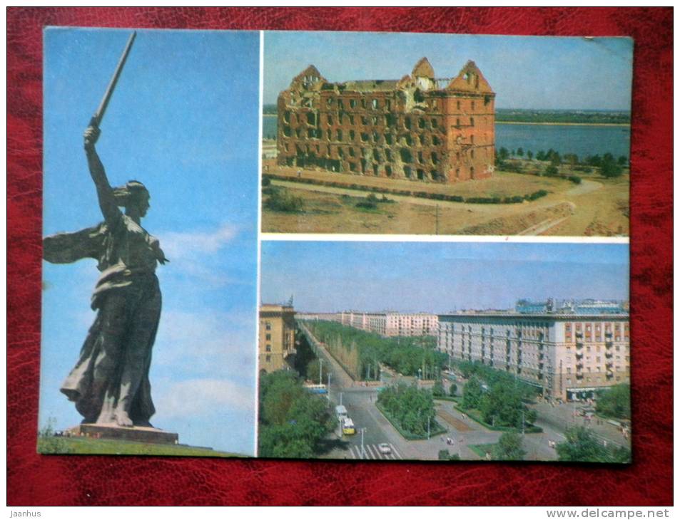 Volgograd - Mamaev Kurgan, Mill Ruins, Lenin Avenue - sent to Estonia - 1970 - Russia - USSR - used - JH Postcards