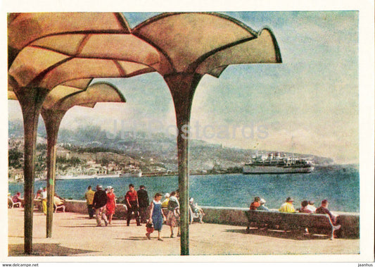 Yalta - Embankment - Black Sea Coast - 1961 - Ukraine USSR - unused - JH Postcards