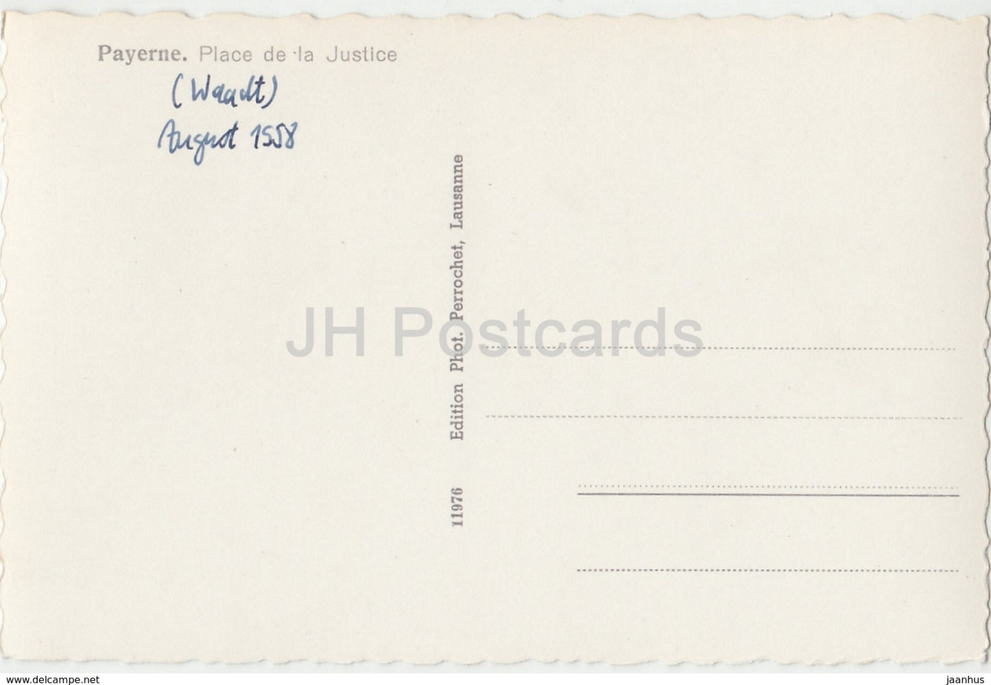 Payerne - Place de la Justice - palace - 11976 - Switzerland - 1958 - used