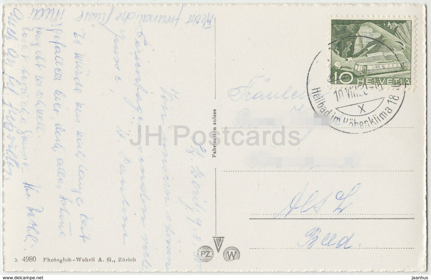 St. Moritz-Bad 1775 m mit Piz della Margna 3163 m - 4980 - Switzerland - 1950 - used