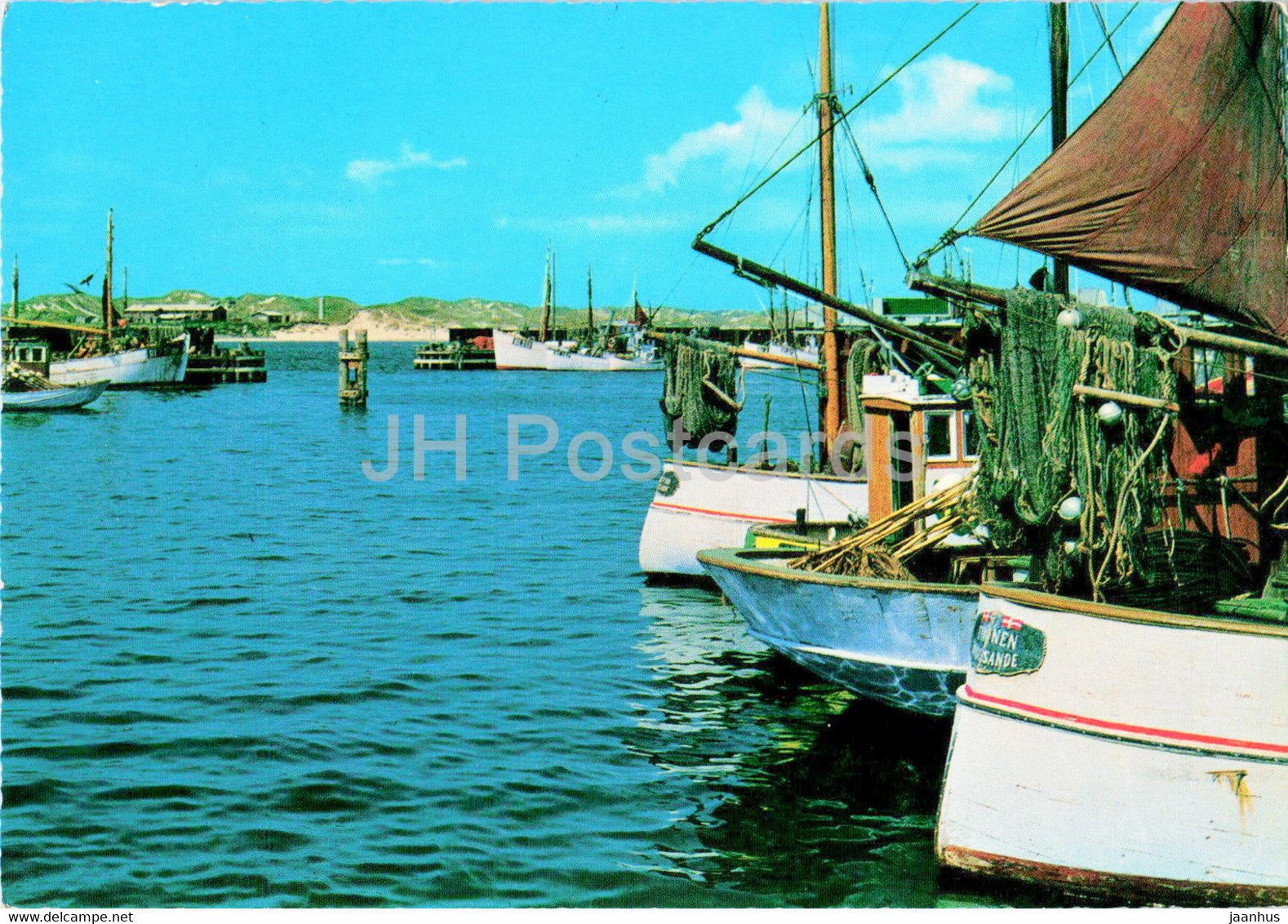 Hvide Sande - boat - ship - Denmark - used - JH Postcards