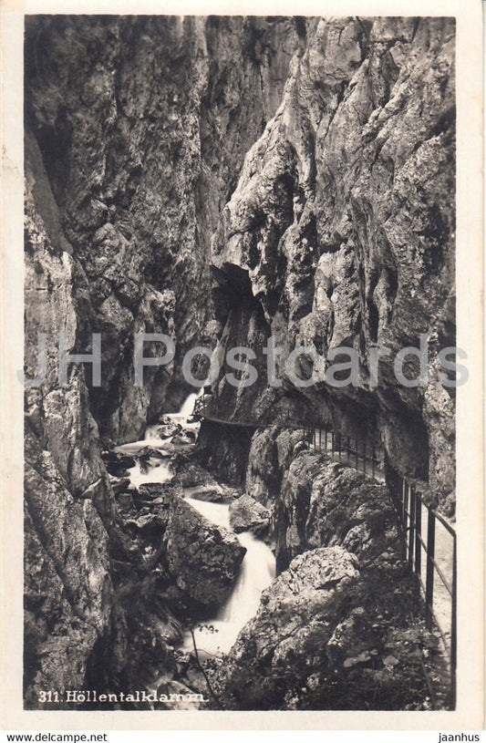 Hollentalklamm - 311 - old postcard - Germany - unused - JH Postcards