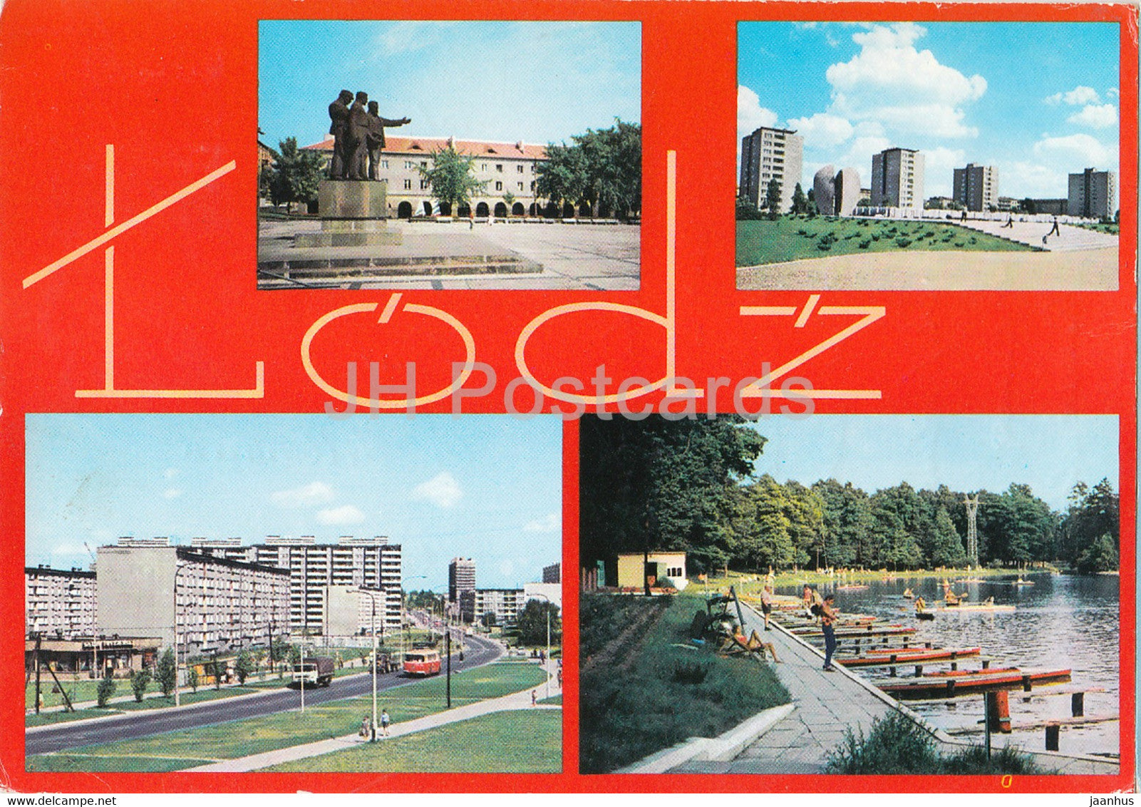 Lodz - monument - Tatrzanska street - multiview - Poland - used - JH Postcards