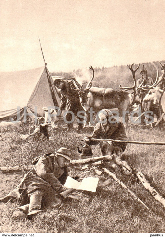 Yakutia - Sakha Republic - geologists - reindeer - 1963 - Russia USSR - unused - JH Postcards