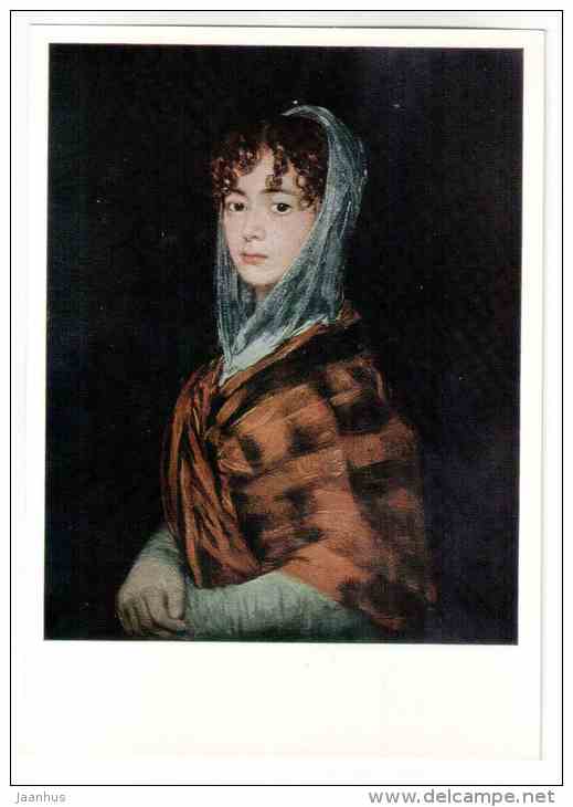 painting by Francisco Goya - Senora Sabasa y Garcia , 1807 - spanish art - unused - JH Postcards