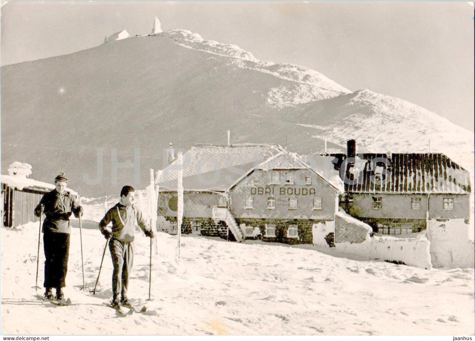 Krkonose - Obri bouda - Giant shed - skiing - Czech Repubic - Czechoslovakia - used - JH Postcards